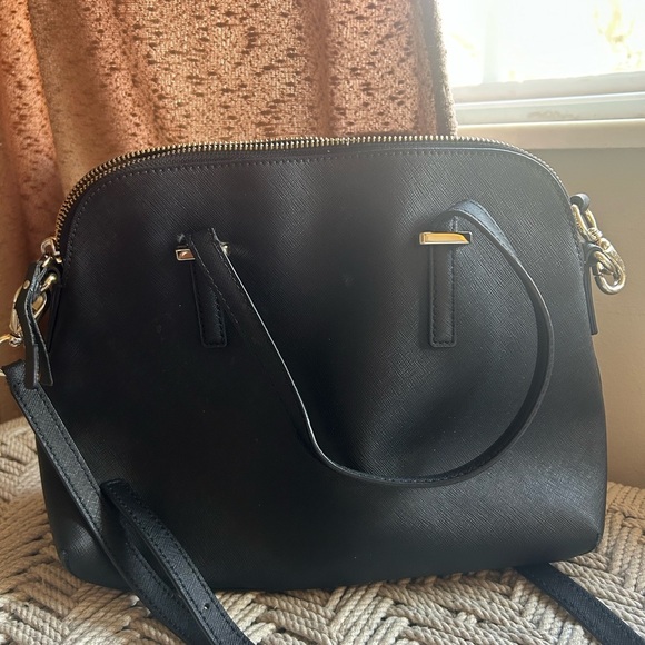 Kate Spade Two Way Black Leather Purse Cedar Street Crossbody Satchel - Picture 3 of 6